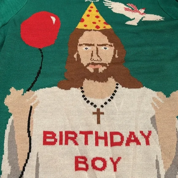 Tipsy Elves Happy Birthday Jesus ugly Christmas sweater - Picture 14 of 16